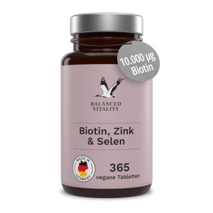 Biotin BALANCED VITALITY, Zink & Selen, 10000 µg, 10 mg - biotin balanced vitality zink selen 10000 c2b5g 10 mg