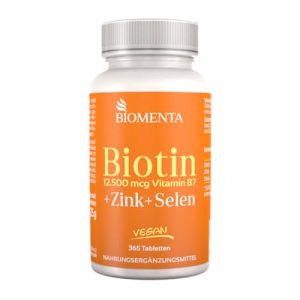 Biotin BIOMENTA + Zink + Selen, 365 Tabletten hochdosiert - biotin biomenta zink selen 365 tabletten hochdosiert