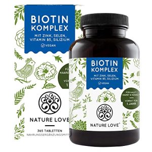 Biotin Nature Love Komplex mit Zink, Selen, Silizium & Vitamin B5 - biotin nature love komplex mit zink selen silizium vitamin b5