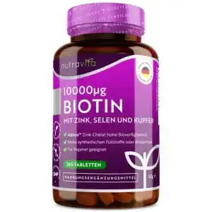 Biotin nutravita mit zink selen und kupfer hochdosiert 10000mcg