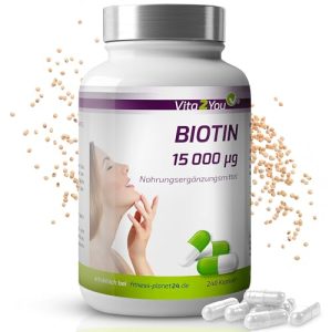 Biotin Vita2You 15.000 mcg (Vitamin B7) 240 Kapseln, hochdosiert - biotin vita2you 15 000 mcg vitamin b7 240 kapseln hochdosiert