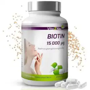 Biotin vita2you 15 000 mcg vitamin b7 240 kapseln hochdosiert