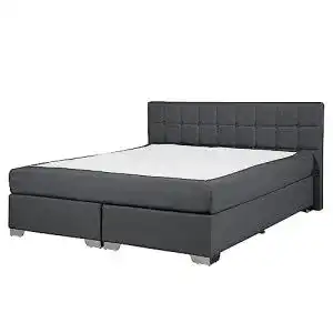 Boxspringbett 160x200 beliani boxspringbett polsterbezug leinenoptik