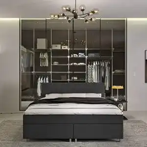 Boxspringbett 160x200 innocent p4 in anthrazit stoff 7 zonen