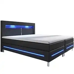 Boxspringbett juskys norfolk 180x200 cm led beleuchtung