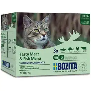 Bozita katzenfutter bozita multibox mixpack lachs barsch rind