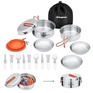 Camping kochgeschirr edelstahl kingcamp camping kochgeschirr