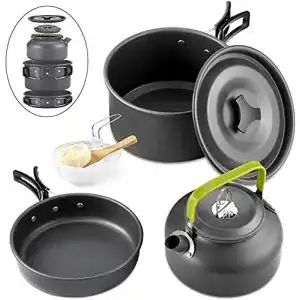 Camping kochgeschirr edelstahl queta 10 teilig cookware kit