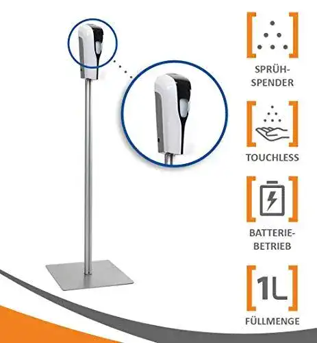 Desinfektionsspender mit Sensor von MyMaxxi – Mobiles Handdesinfektionssystem