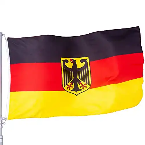 Ozsensflint Deutschlandflagge mit Adler – Polyesterflagge 90×150 cm