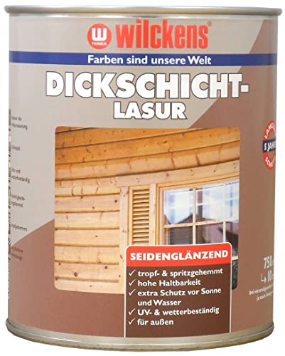 Dickschichtlasur Wilckens Holzschutz seidenglänzend, 750 ml, farblos