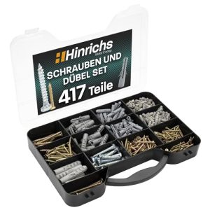 Dübel Hinrichs 417-tlg Schrauben Set, Aufbewahrungskoffer - duebel hinrichs 417 tlg schrauben set aufbewahrungskoffer
