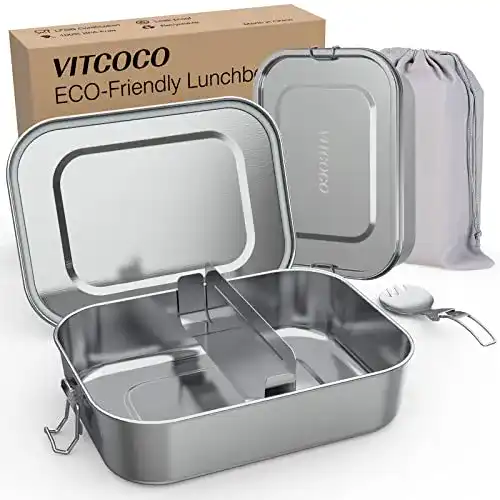 Edelstahl Brotdose VITCOCO Lunchbox Bento für unterwegs