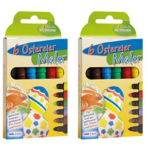 Heitmann Eierfarben 60008 – Malstifte zum Bemalen von Ostereiern