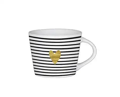 Espresso-Tasse aus Porzellan mit Goldauflage und 50 ml Fassungsvermögen