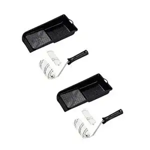Farbroller bekateq set 2 x lackrolle ersatzrolle und farbwanne