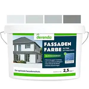 Fassadenfarbe derendo silikonharz grau mit ultra wetterschutz 25l