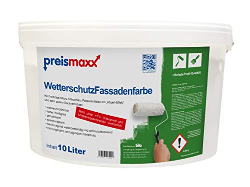 Fassadenfarbe Preismaxx Wetterschutz , weiß, 10 Liter - fassadenfarbe preismaxx wetterschutz weiss 10 liter