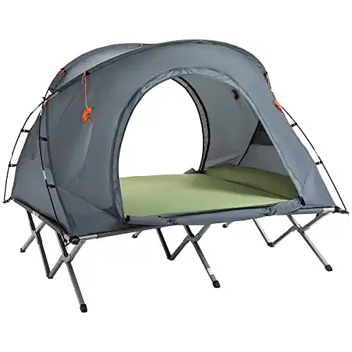 Campingfeldbett mit Zelt von Outsunny praktisches Set für Outdoor-Aktivitäten