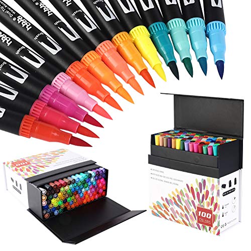 Filzstifte hhhouu 100 Farben Brush Marker Pinselstifte Journal