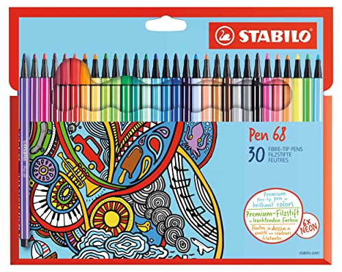 Filzstifte STABILO Premium-Filzstift, Pen 68, 30er Pack
