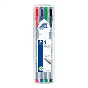 Fineliner staedtler 334 sb4 triplus 4 stueck farbig sortiert