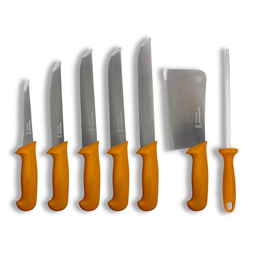 Fleischermesser Messermann Messer Sets 3 5 7 8 10 TLG (Gelb, L)