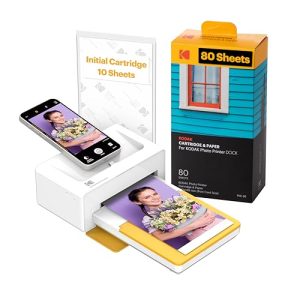 Fotodrucker KODAK Dock Plus 4PASS (10 x 15 cm) + Paket mit 90 Blatt