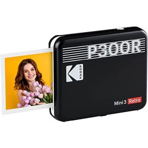 Fotodrucker KODAK Mini 3 Retro 4PASS Mobiler (7,6×7,6cm) – Schwarz