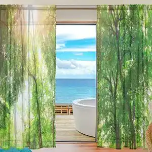 Fotogardinen alaza ffy go fenstervorhaenge mit tropischem wald motiv