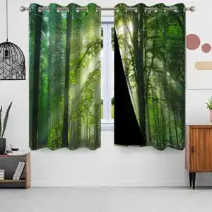 Fotogardinen - fotogardinen uiiooazy gardinen waldmotiv vorhaenge pflanzen waelder