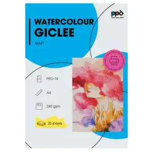 Fotopapier ppd 25xa4 inkjet fineart digital aquarell 240g matt