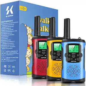 Funkgeraete sk supker walkie talkies fuer kinder 3er pack 8 kanaele