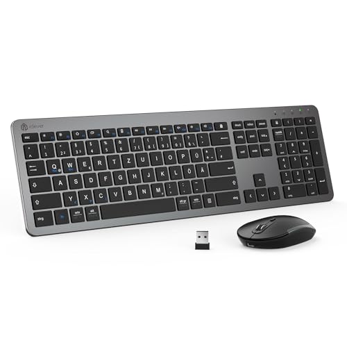 Funktastatur iClever GK08 Tastatur und Maus Kabellos – 2.4G Ultraslim