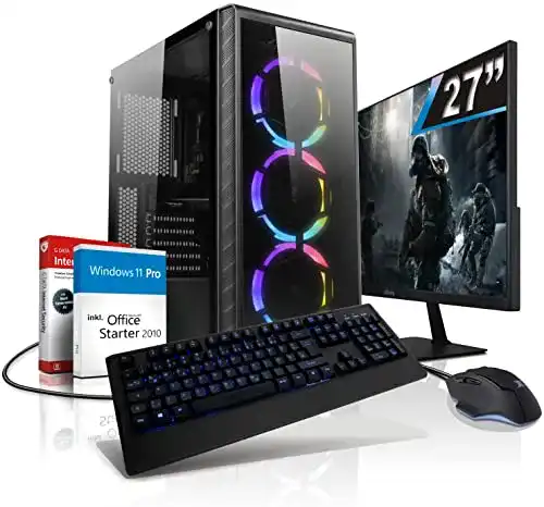 Gaming-PC-Set shinobee Komplett PC mit 4K RTX und Intel i7