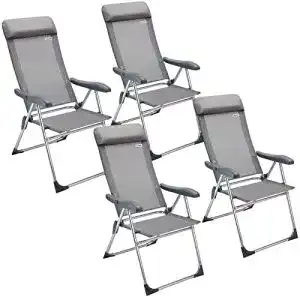 Gartenstuehle casaria 4er set klappbar 7 fach verstellbar alu