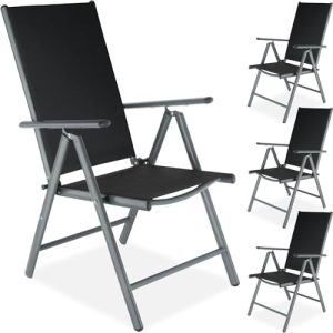 Havestole tectake ® aluminium havestol sæt med 4, klapstol - havestole tectake aluminium havestol sæt med 4 klapstole