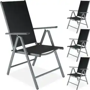 Gartenstuehle tectake aluminium gartenstuhl 4er set klappstuhl
