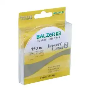 Geflochtene angelschnur balzer iron line 8 150 m spule gelb 008 mm