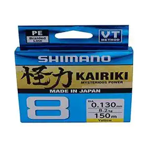 Geflochtene angelschnur shimano kairiki 8 150 meter gelb