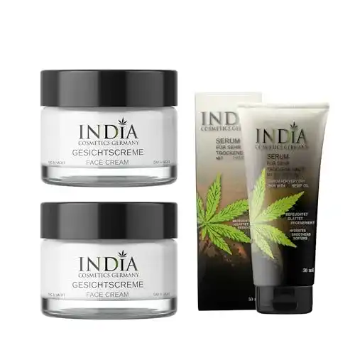Gesichtspflege Set von India Cosmetics Germany mit Hanfsamenöl