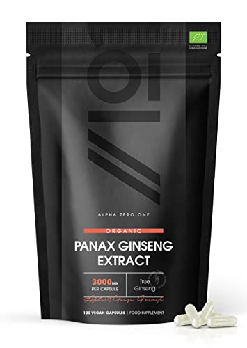 Ginseng-Kapseln ALPHA01 Organic Panax Ginseng 3000mg