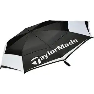 Golfschirm taylormade tm tour double canopy schwarz weiss grau 64