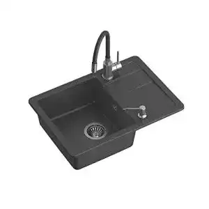 Granitspuele vbchome spuele mit armatur 62 x 44 cm granit schwarz