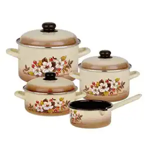 Gsw toepfe gsw 243155 madeira topf set 4 teilig emaille beige