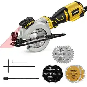 Handkreissaege mit fuehrungsschiene enventor mini kreissaege 705w