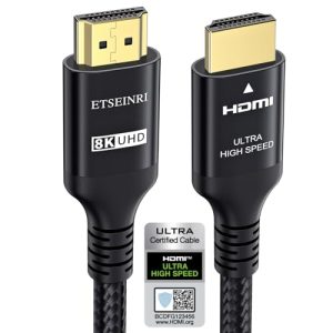 HDMI-2.1-Kabel Etseinri 8K 4K HDMI 2.1 Kabel 2M, Zertifiziert