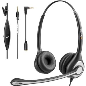 Headset (Büro) Wantek Headset mit Mikrofon Noise Cancelling - headset buero wantek headset mit mikrofon noise cancelling