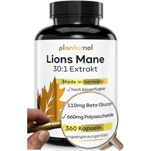 Hericium plantomol 4 MONATE VORRAT: 360 Lions Mane Kapseln