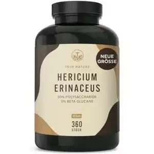 Hericium true nature lions mane mushroom 360 kapseln
